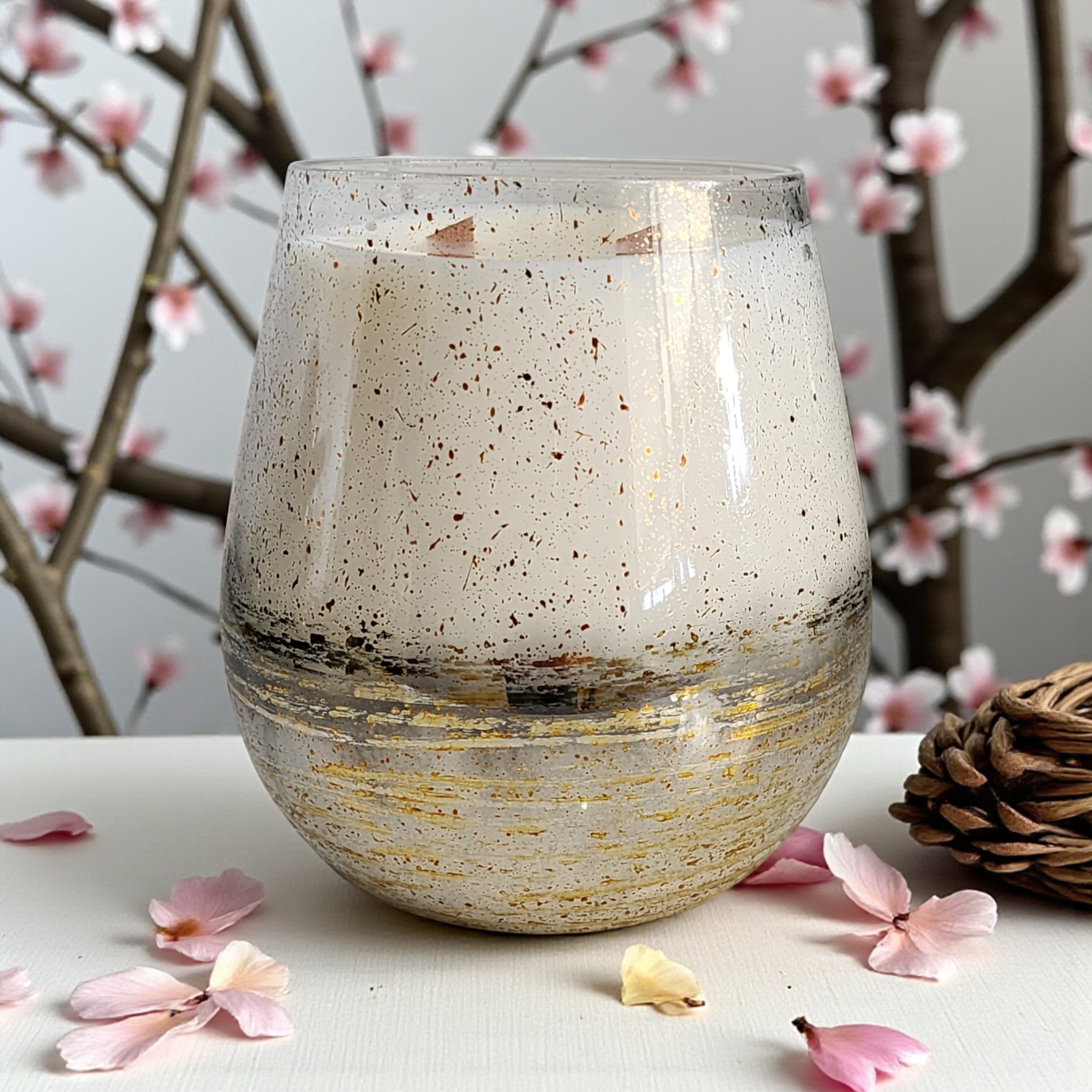 Scented Soy Wax Candle | Lux Speckled Rose Gold Large | 1.3kg | Handcrafted