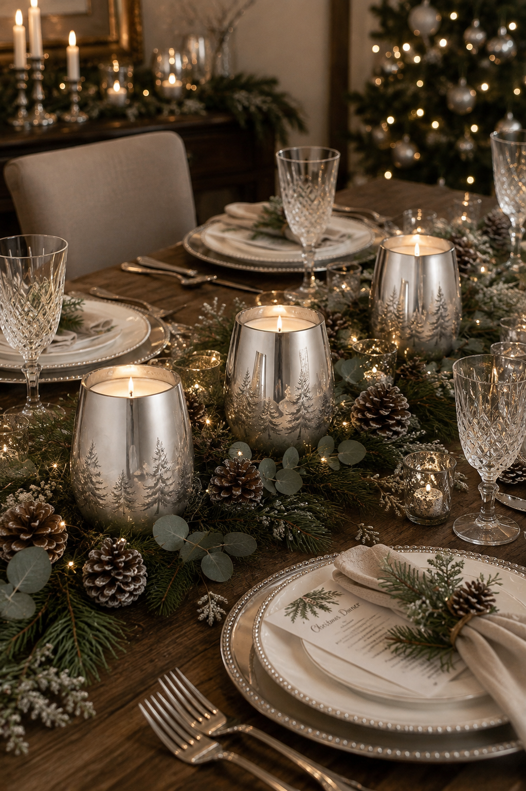 Limited-Edition Silver Christmas Tree Soy Candle | 400g