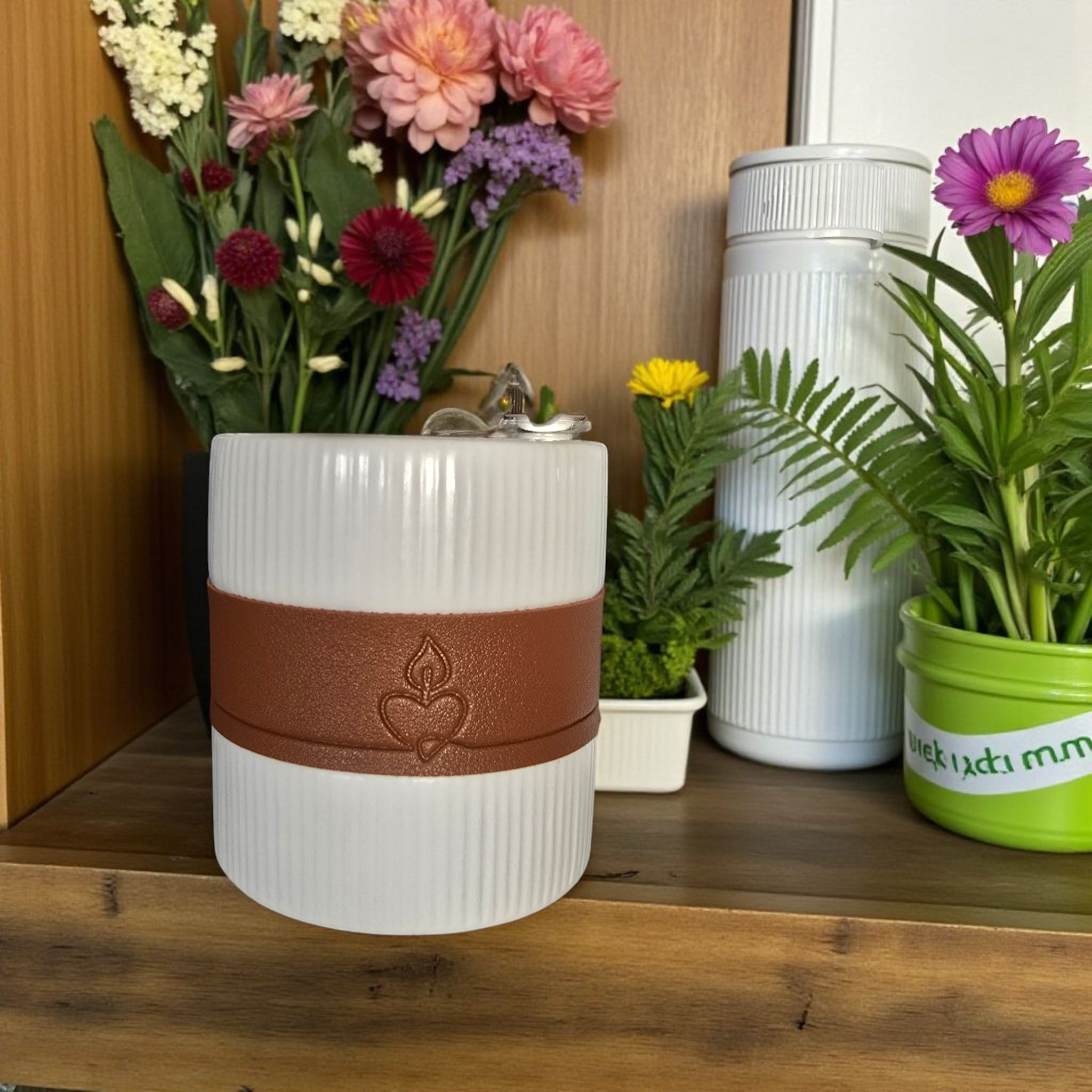 White Ribbed Candle 260g Soy Wax