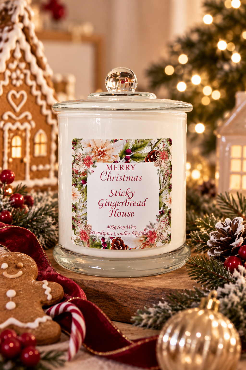 Scented Soy Wax Christmas Candle 400g Soy Wax | 70 Hour Burn Time