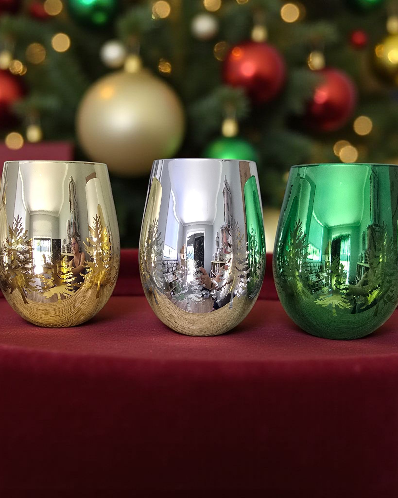 Christmas Tree 400g Soy Wax | Silver | Green | Gold