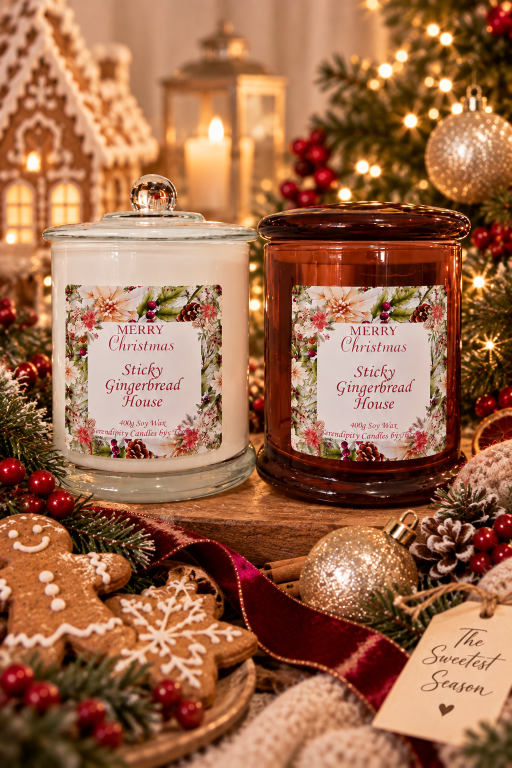Scented Soy Wax Christmas Candle 400g Soy Wax | 70 Hour Burn Time