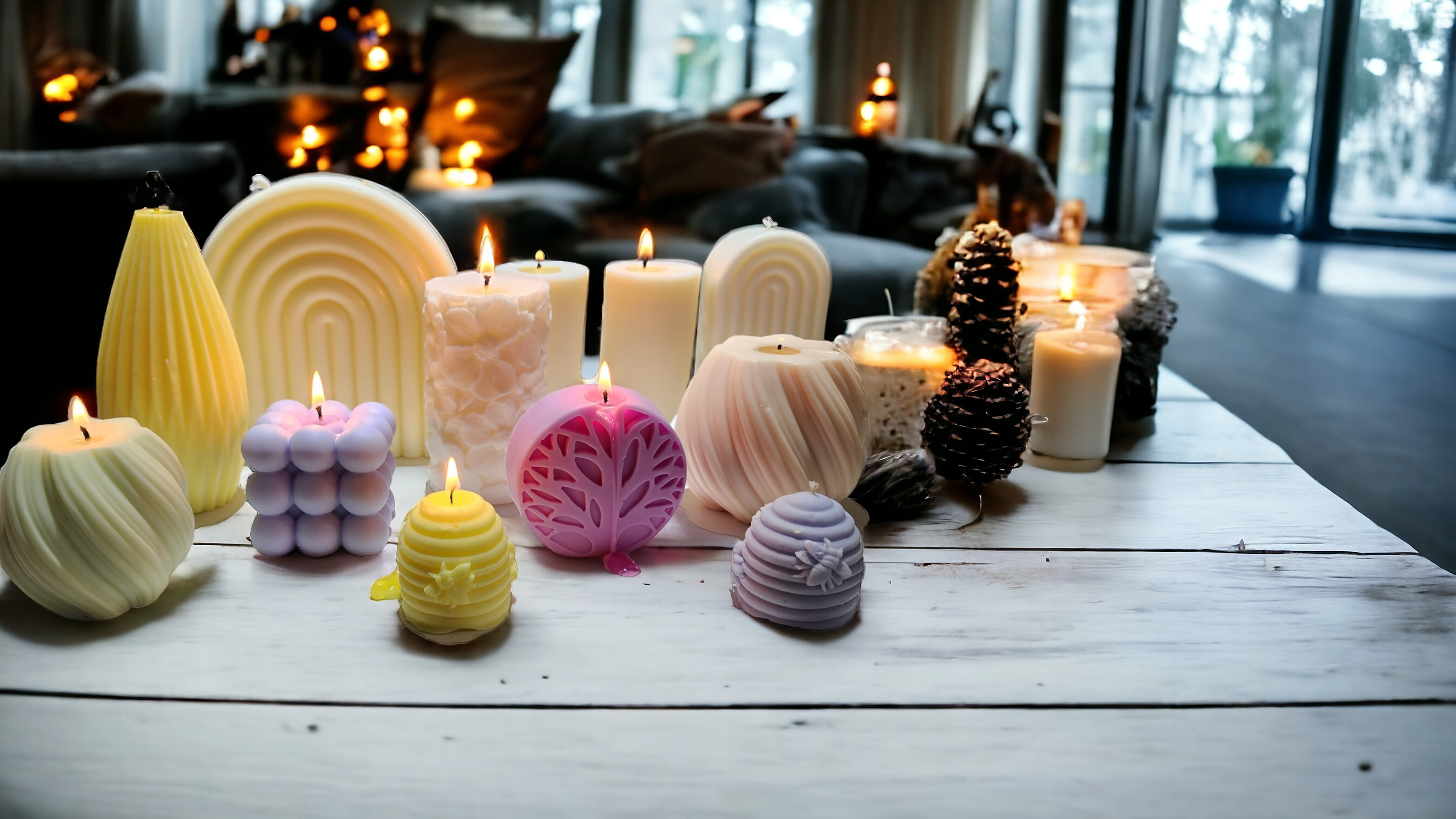 Bubble Pillar candle