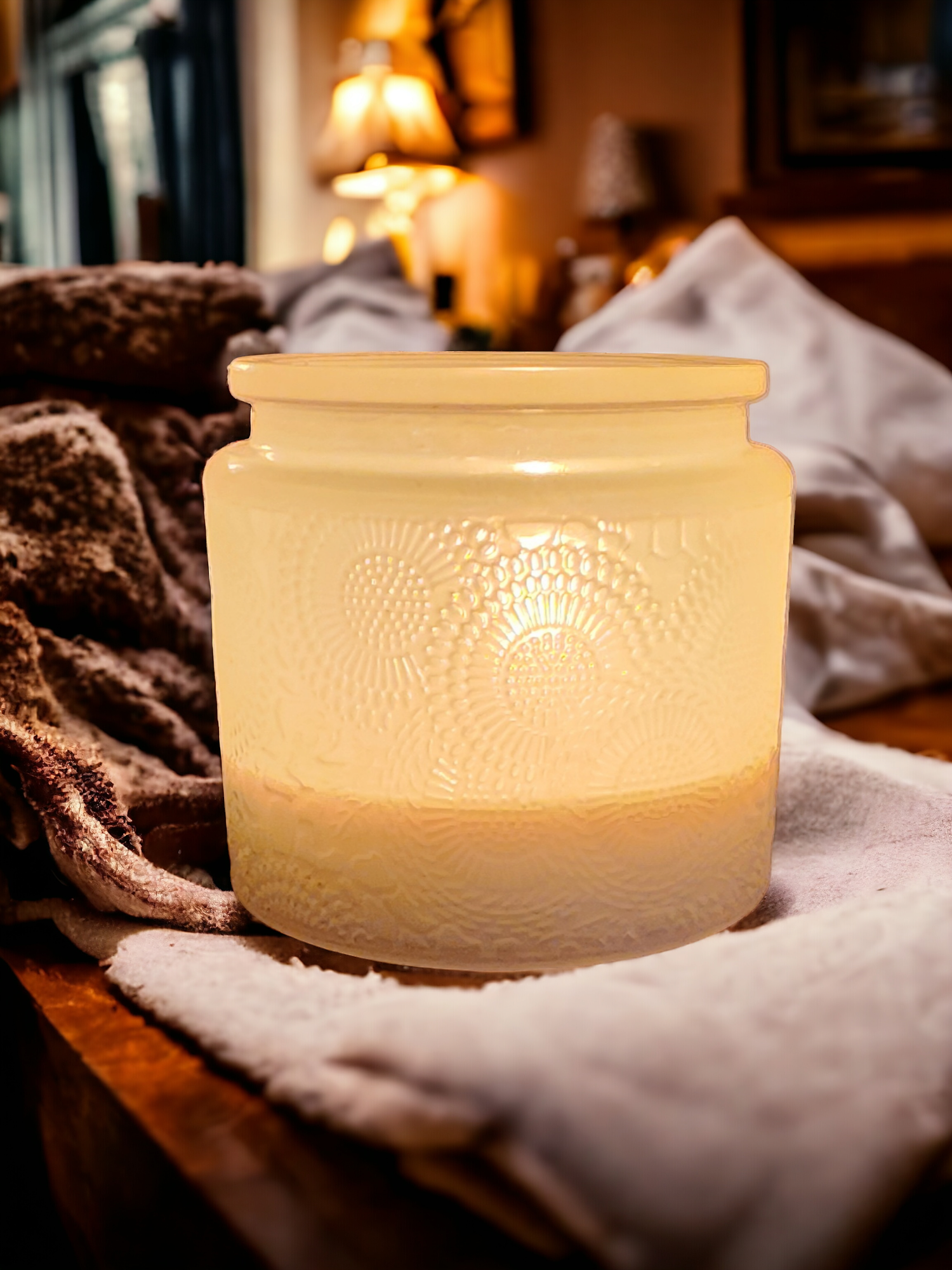Lux Soy Wax Scented Candle | Embossed Glass | 240g | Handcrafted