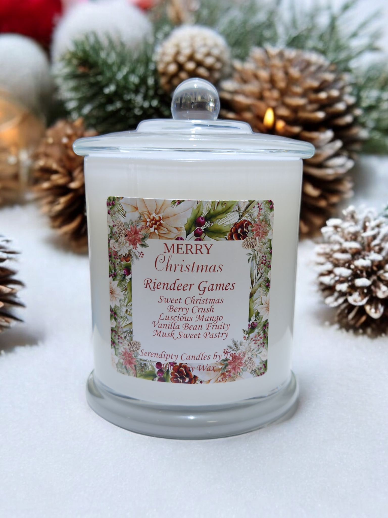 Scented Soy Wax Christmas Candle 400g Soy Wax | 70 Hour Burn Time