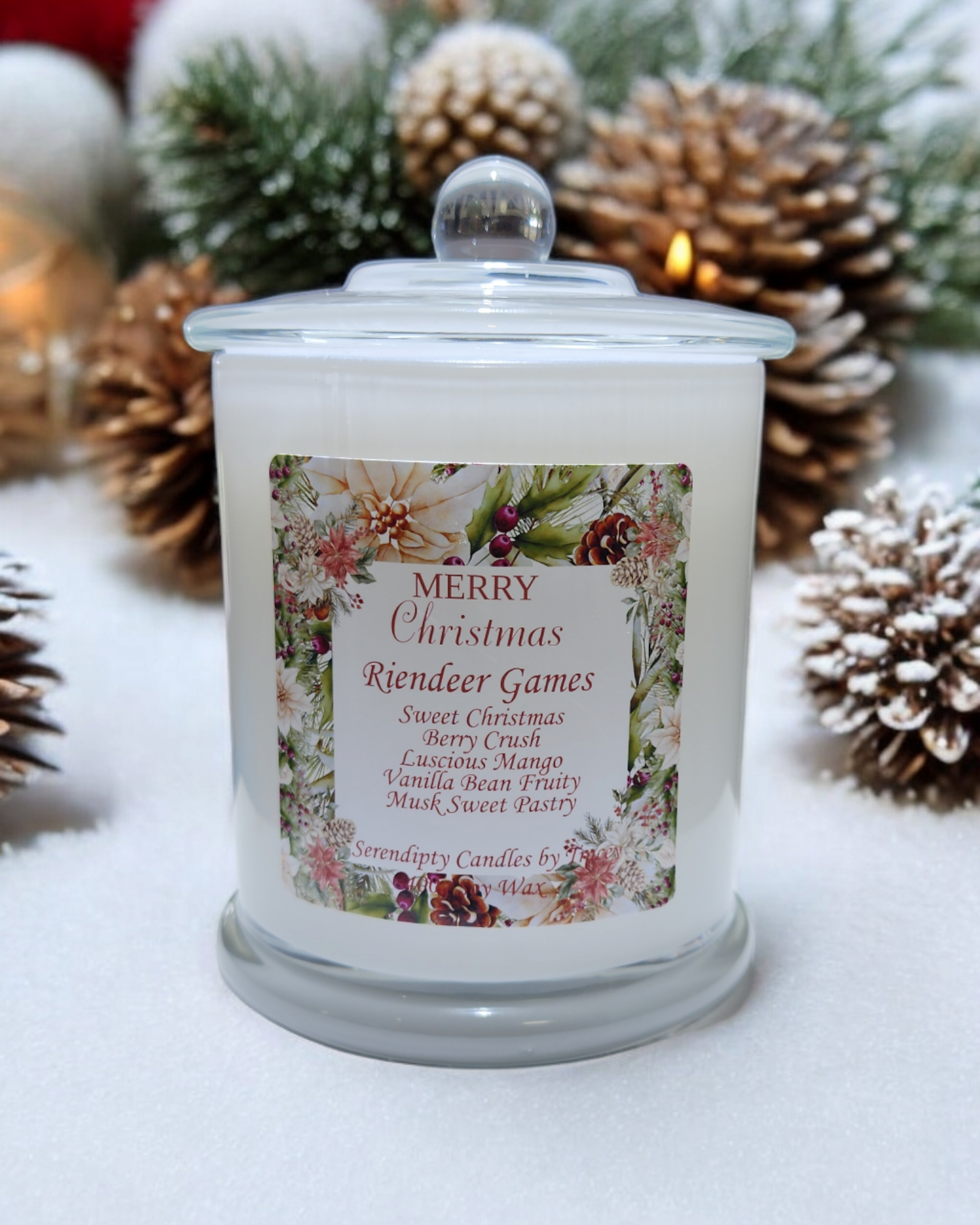 Scented Soy Wax Christmas Candle 400g Soy Wax | 70 Hour Burn Time