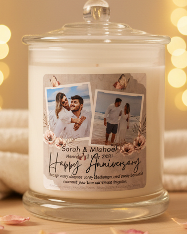 Anniversary White Candle — Living Room