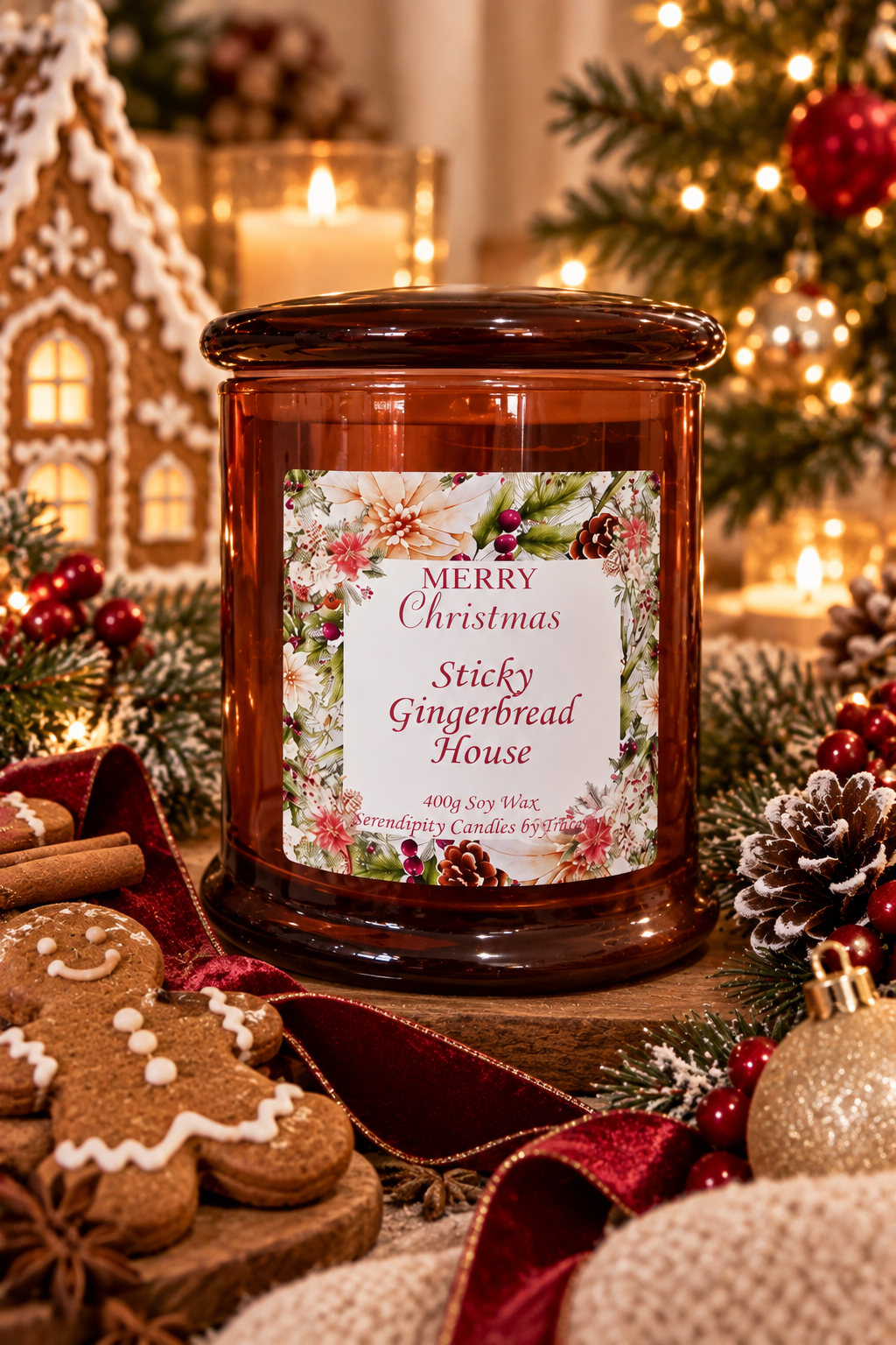 Scented Soy Wax Christmas Candle 400g Soy Wax | 70 Hour Burn Time