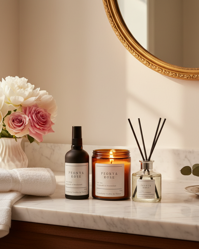 Bathroom Set - Powder Room with Reeds