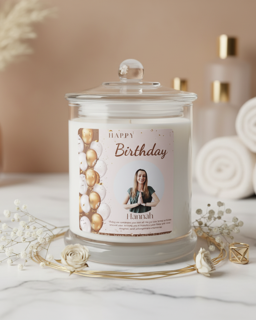 Birthday — Gold White Balloons Label On Brand