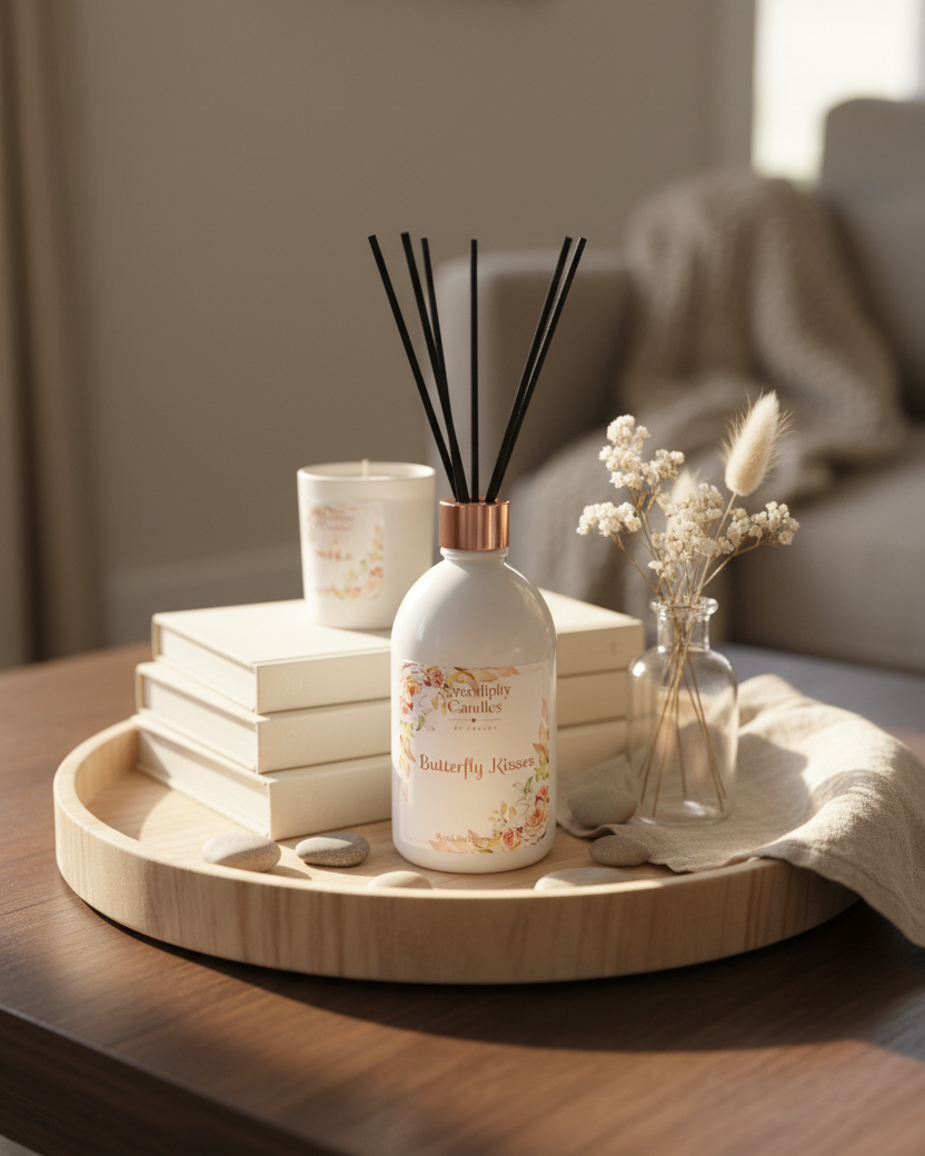 Butterfly Kisses Reed Diffuser Home Vignette