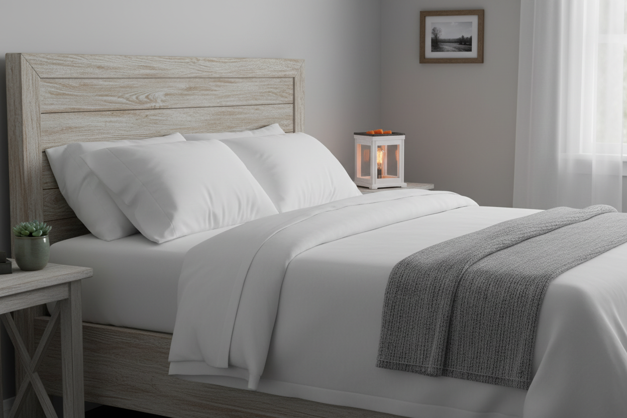 Electric Weathered White Lantern - Bedroom