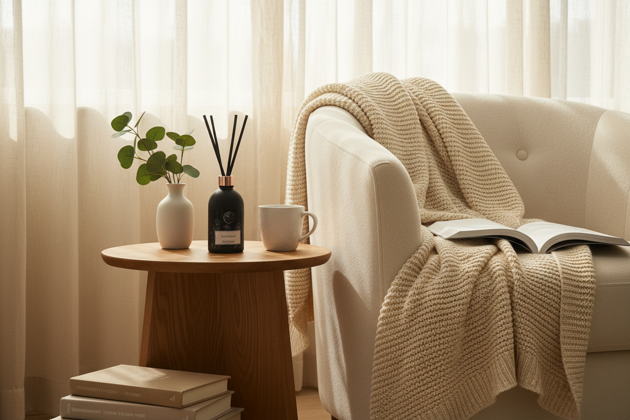 Enchanted Reed Diffuser - Cosy Living Room Lifestyle