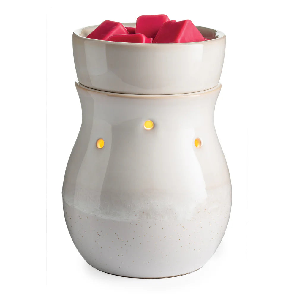 Electric Frosted Farmhouse Illumination Warmer | Complimentary Scented Wax Melt as Free Gift