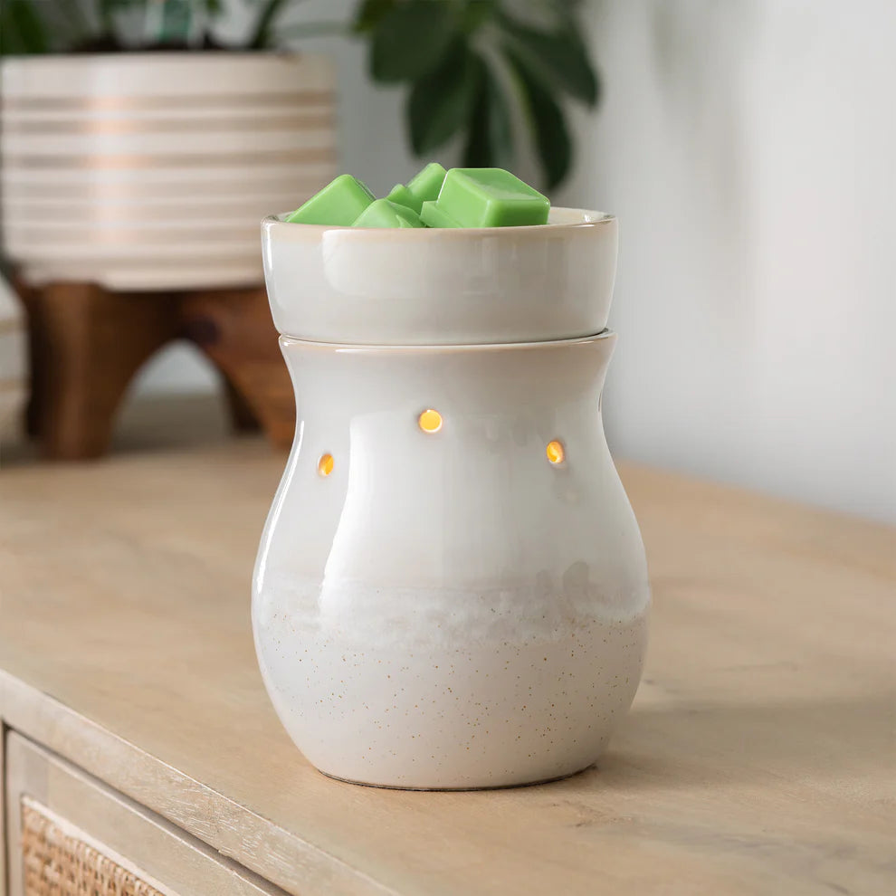 Electric Frosted Farmhouse Illumination Warmer | Complimentary Scented Wax Melt as Free Gift