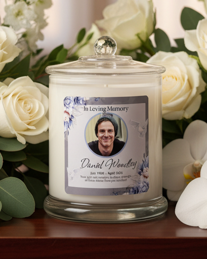 In Loving Memory — Floral White Jar — Chapel Setting