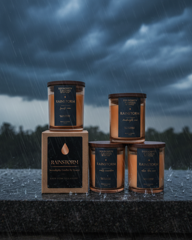 Rainstorm Collection - Actual Products in Stormy Scene