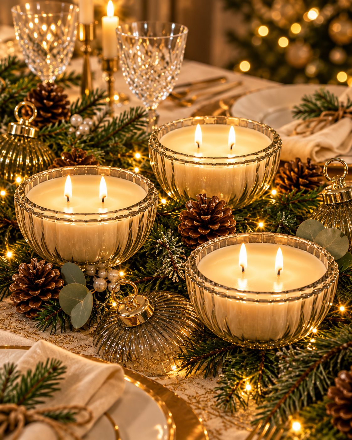 Set of 3 Christmas Bauble Candles | 70 Hours of Scent | 600g Soy Wax