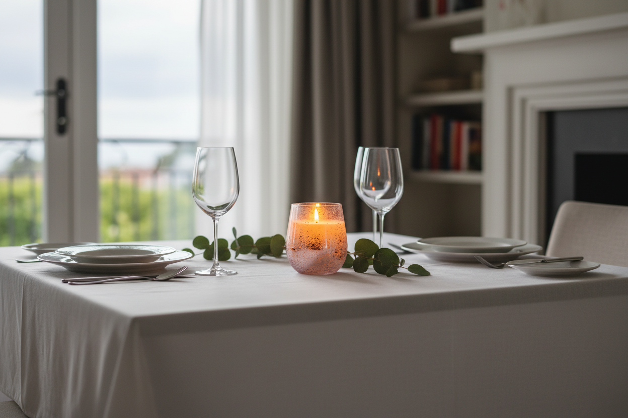 Rose Gold Candle Dinner Table