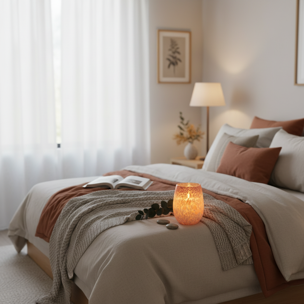 Solace candle bedroom setting
