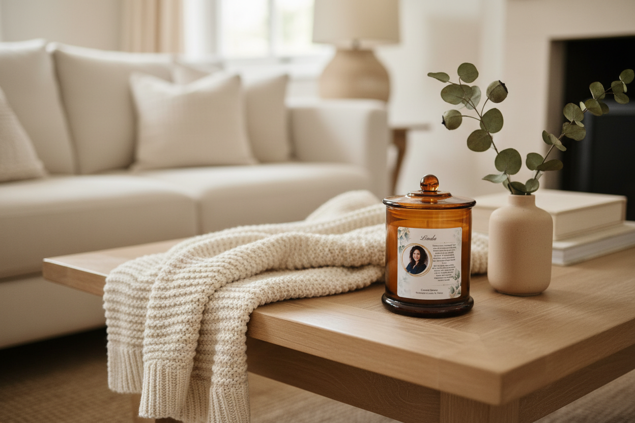 Someone Special Amber Candle in Living Room