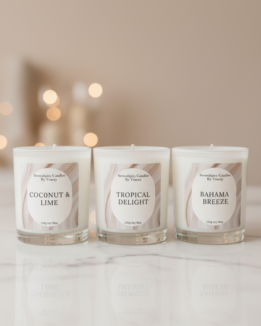 Three Candles Portrait with Background