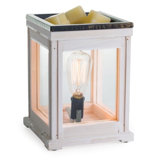 Electric Weathered White Lantern Illumination Warmer | Complimentary Wax Melt as Free Gift