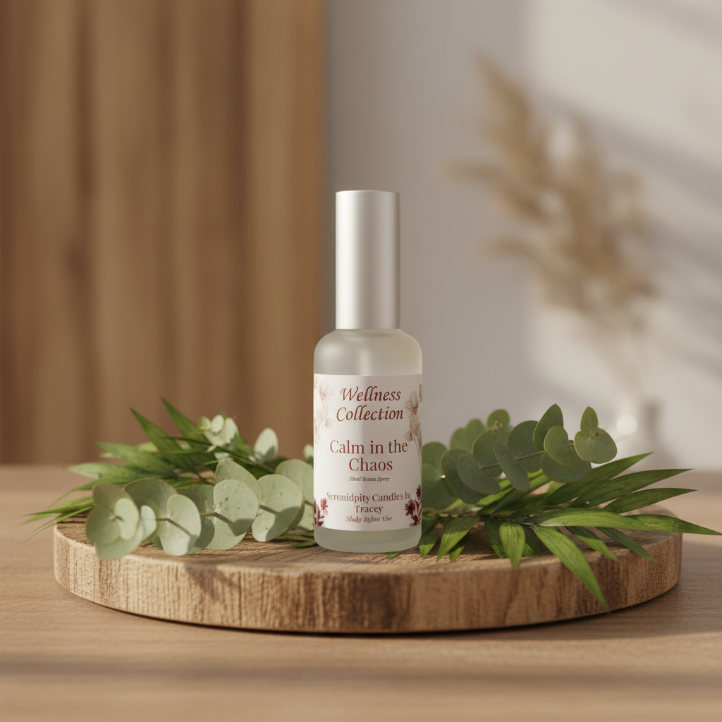 Wellness Room Spray with Green Leaves