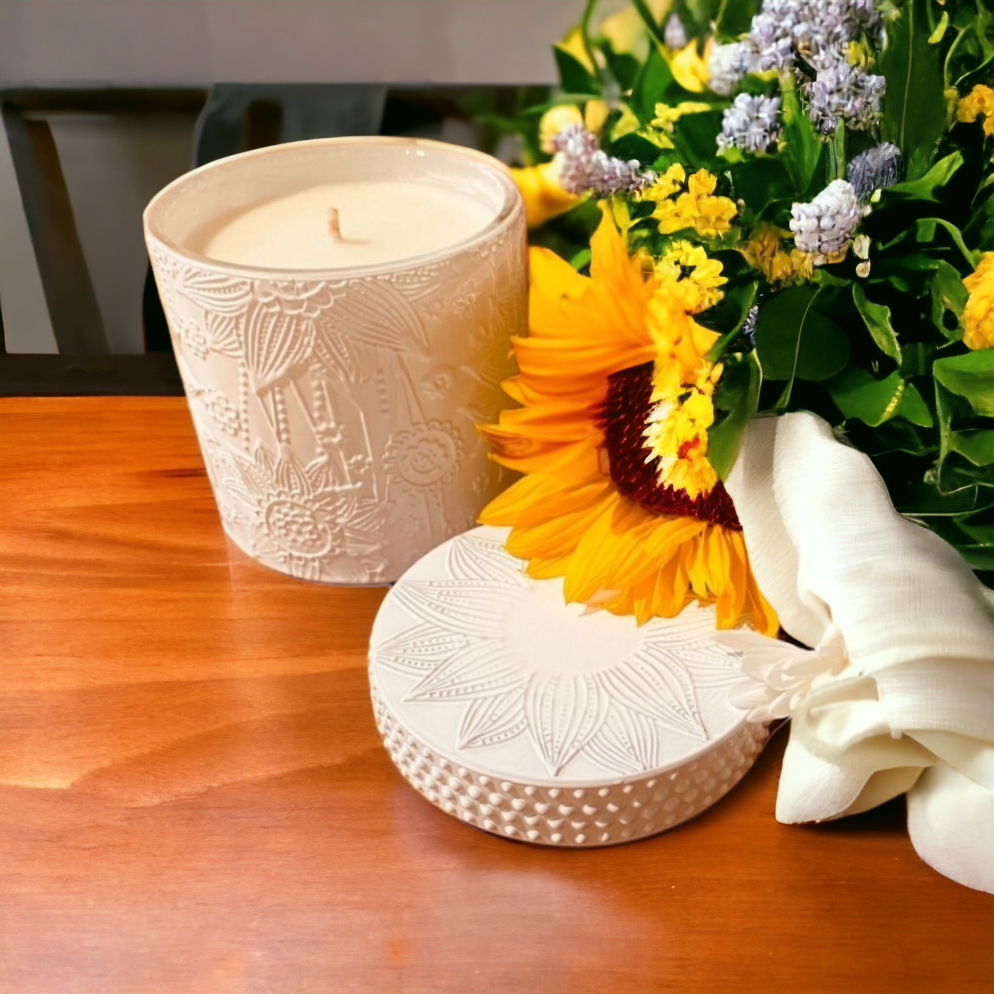 Scented Luxury Soy Wax Scented Candle |  White Lotus | 240g | Handcrafted