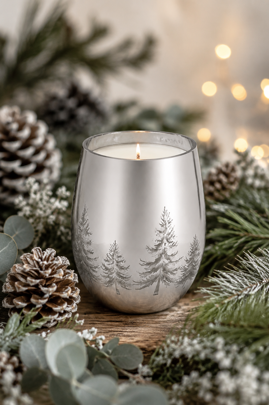 Limited-Edition Silver Christmas Tree Soy Candle | 400g