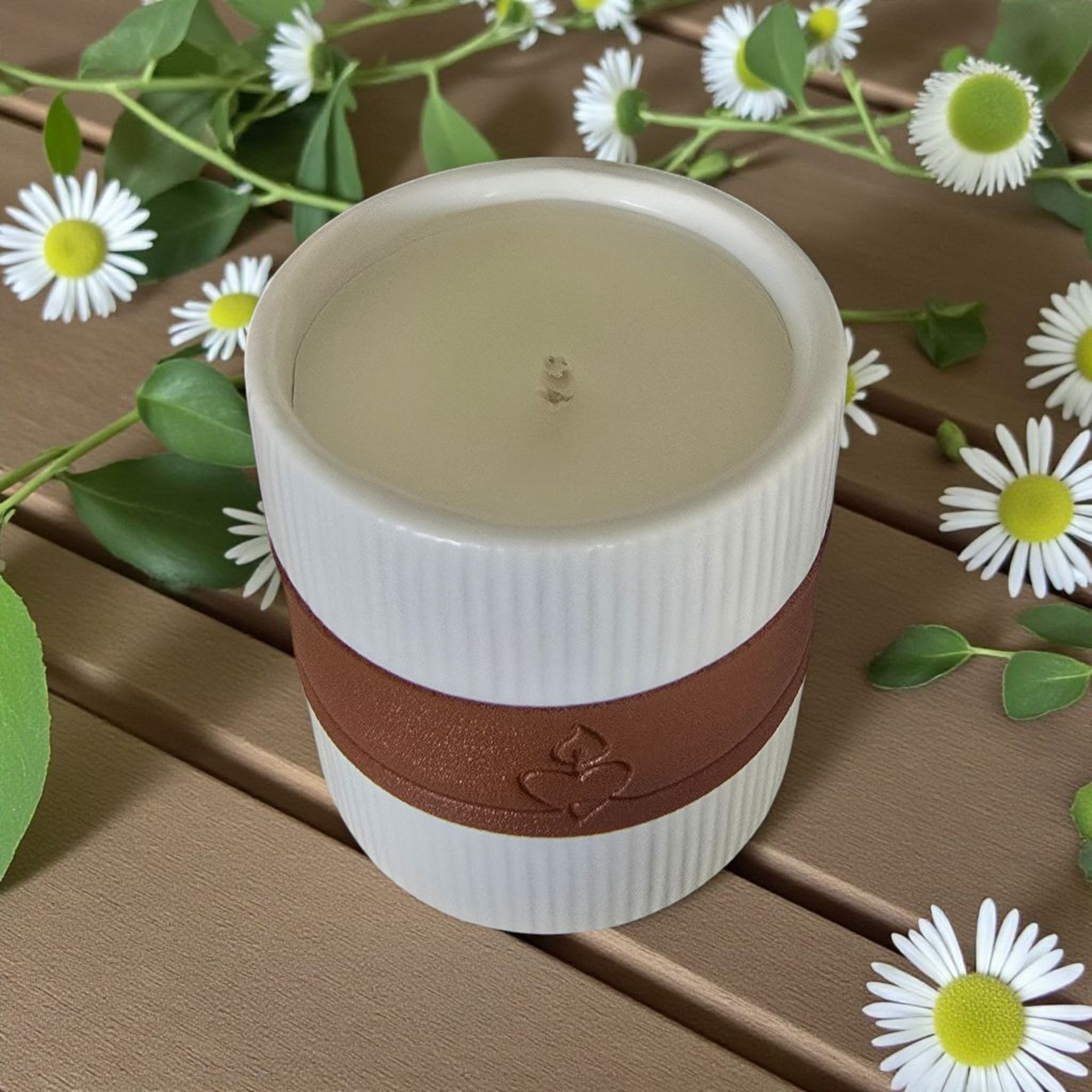 White Ribbed Candle 260g Soy Wax