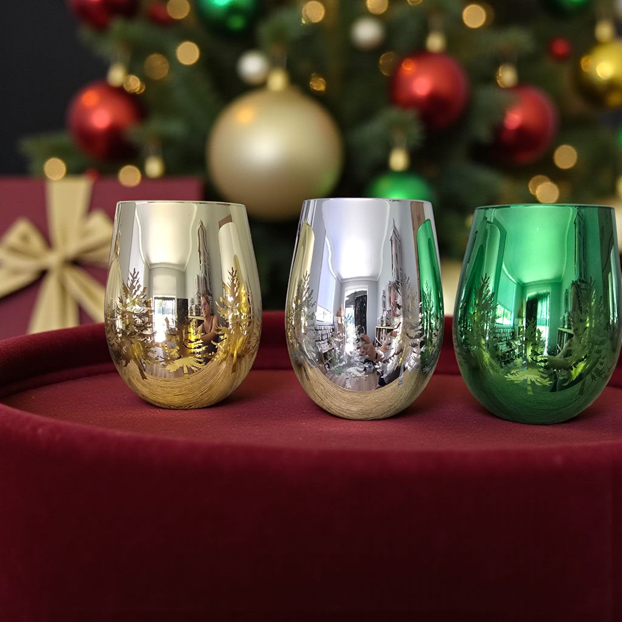 Christmas Tree 400g Soy Wax | Silver | Green | Gold