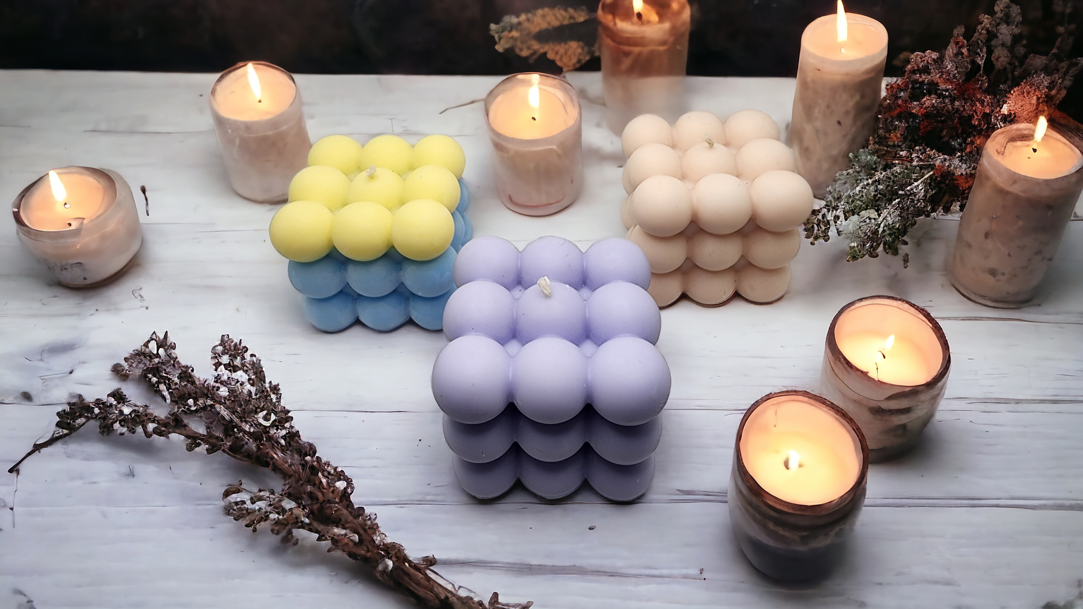 Bubble Pillar candle