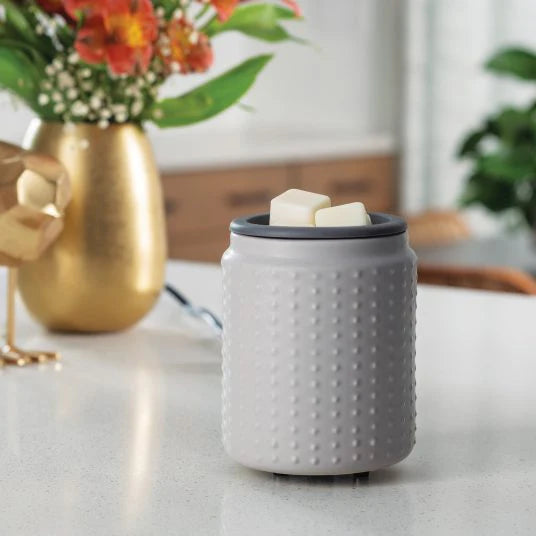 Gray Hobnail Flip Dish Wax Warmer | Complimentary Soy Wax Melt