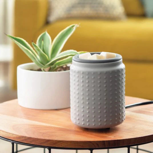 Gray Hobnail Flip Dish Wax Warmer | Complimentary Soy Wax Melt