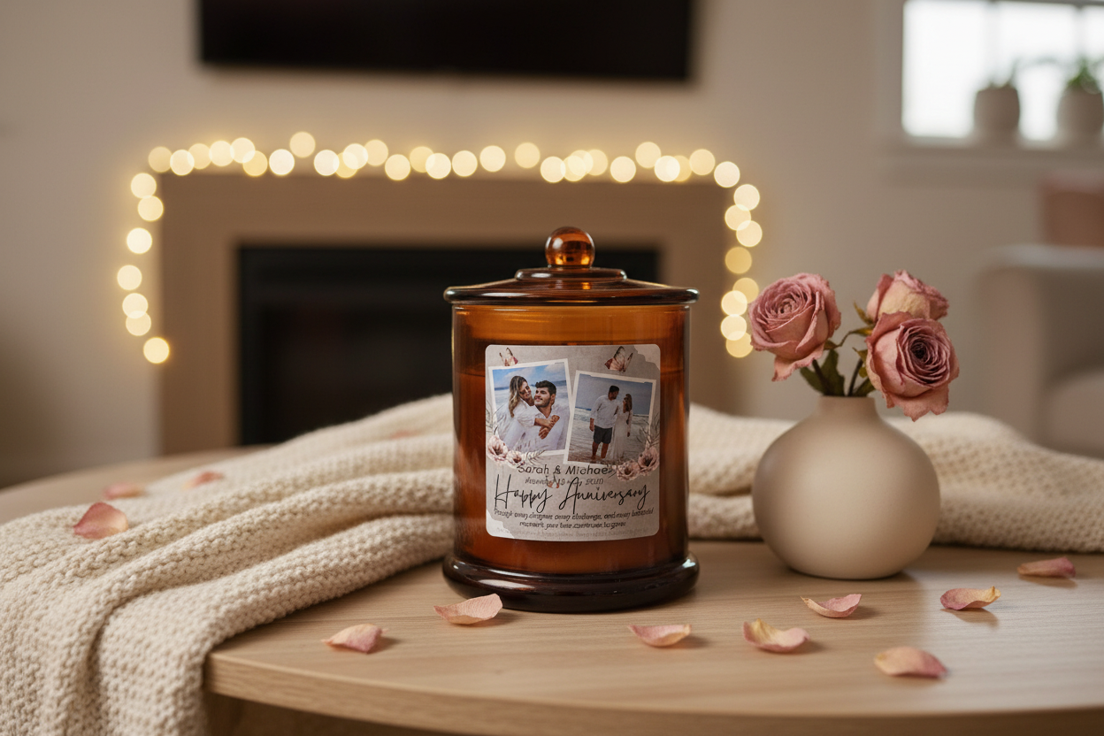 Anniversary Amber Candle — Living Room