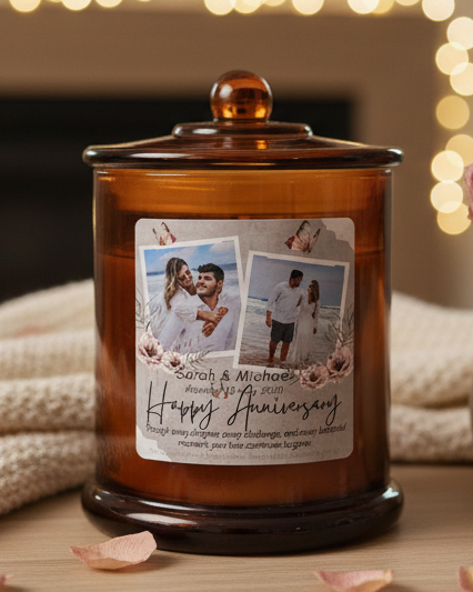 Anniversary Amber Candle — Living Room