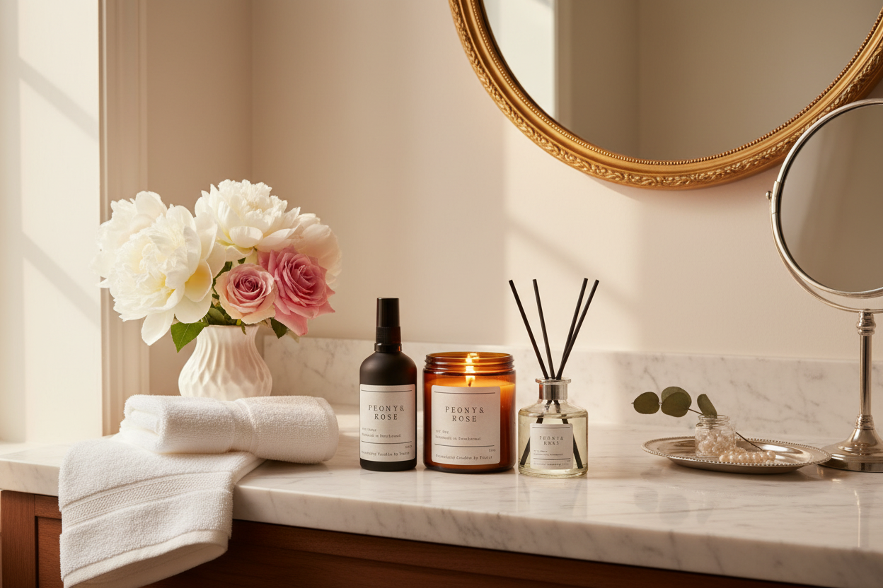 Bathroom Set - Powder Room with Reeds