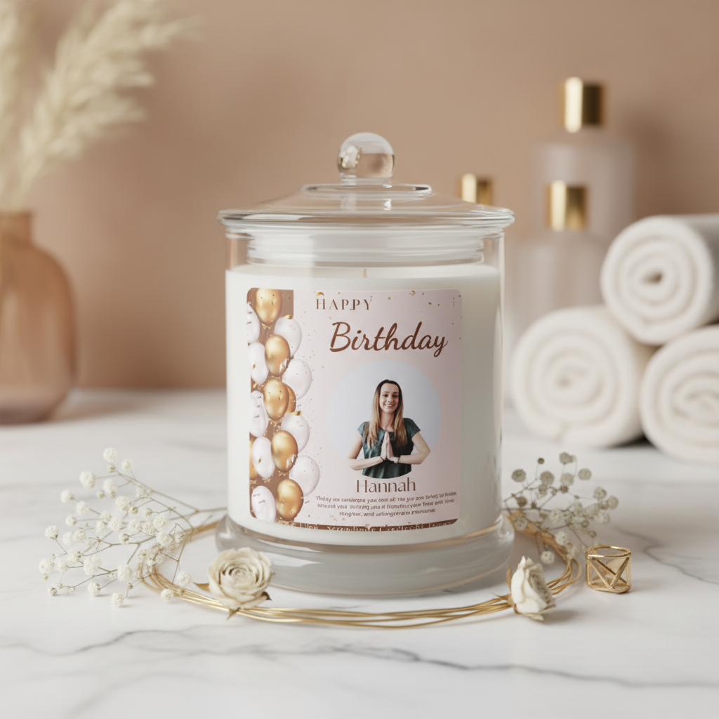 Birthday — Gold White Balloons Label On Brand