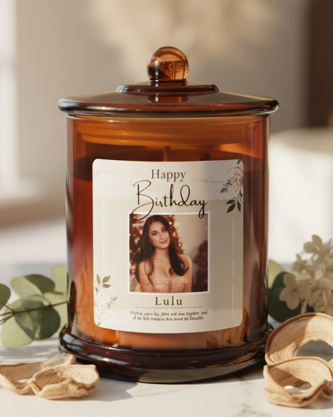Birthday Personalised Candle — Amber Jar On Brand