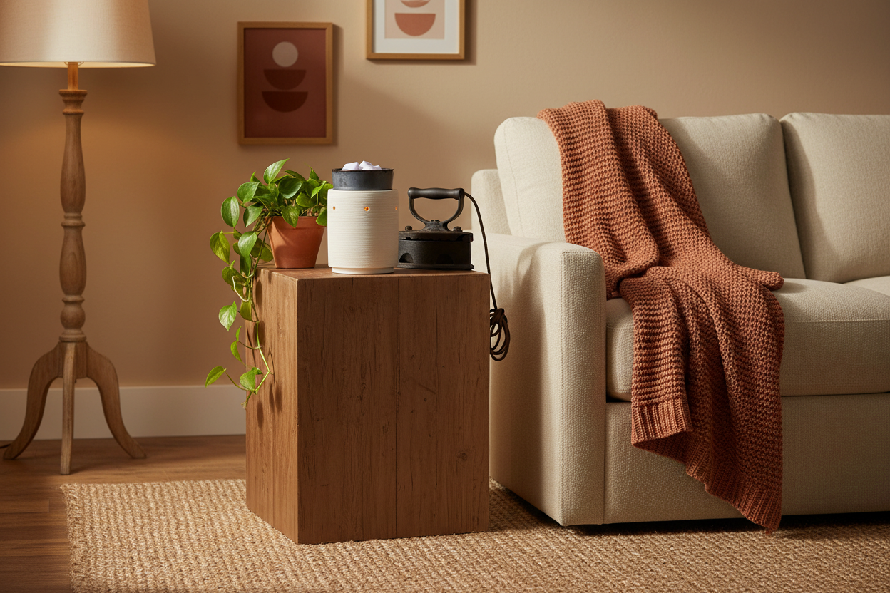 Electric Iron and Clay Illumination Warmer - Living Room