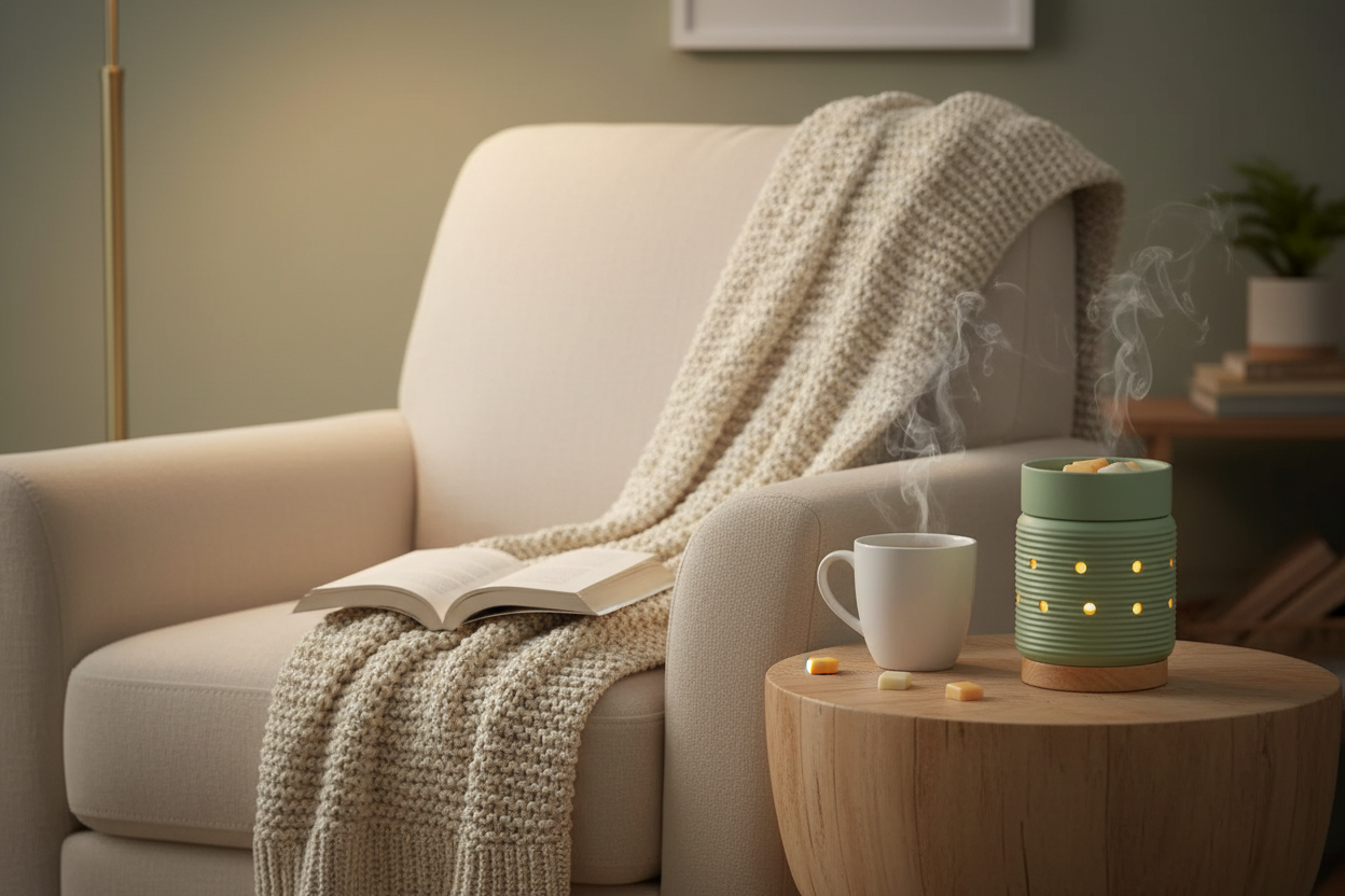 Electric Sage Wood Illumination Warmer - Cozy Reading Nook