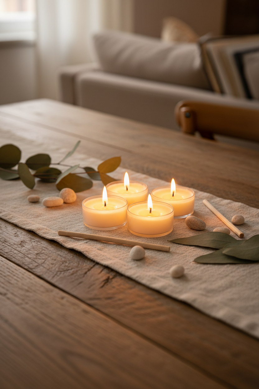 Four maxi tea lights portrait