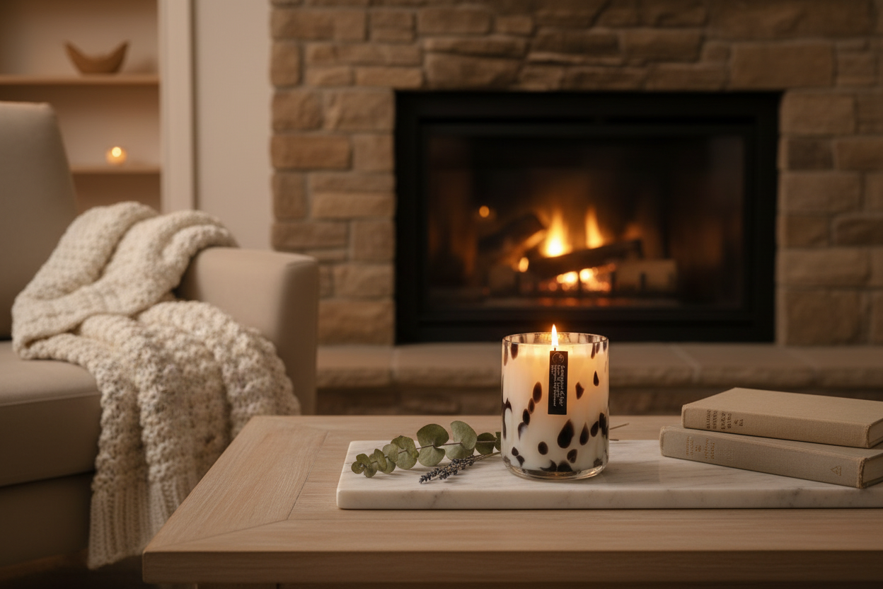 Grace Luxury Candle | Cosy Fireplace Variation