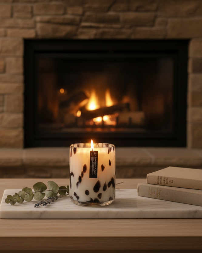 Grace Luxury Candle | Cosy Fireplace Variation