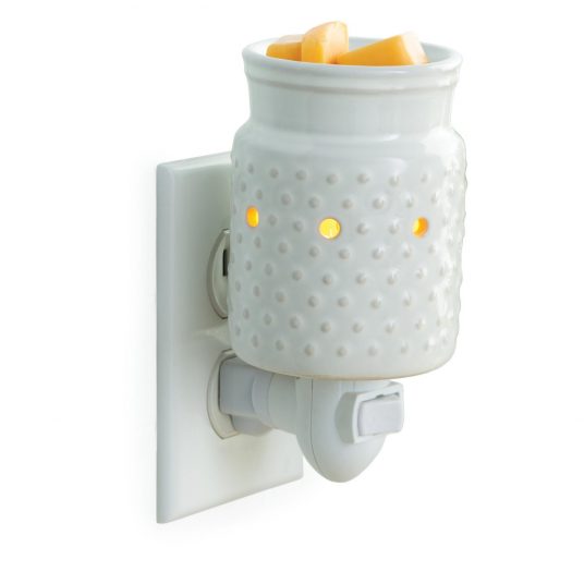 White Hobnail Pluggable Warmer | Complimentary Wax Melt