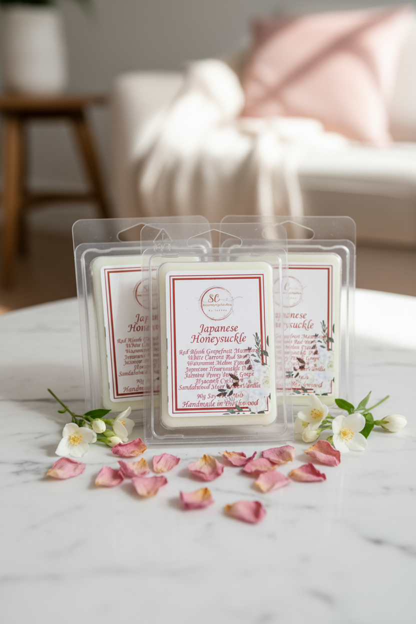 Japanese Honeysuckle wax melts styled portrait
