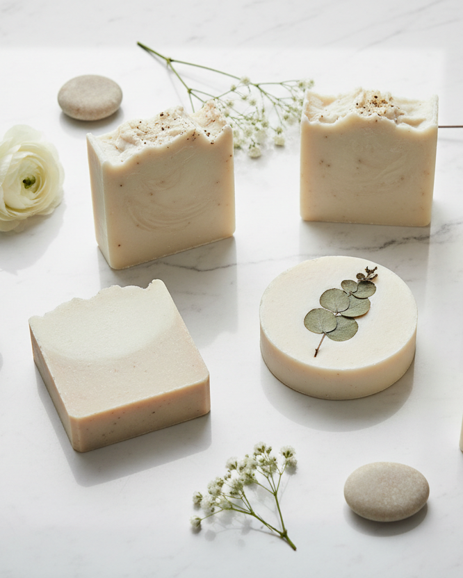 Light Handmade Soaps with Natural Elements