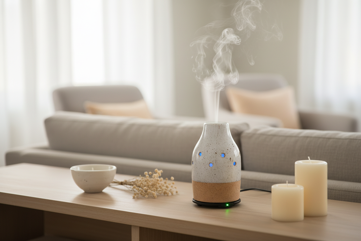 Living room oil diffuser lifestyle image