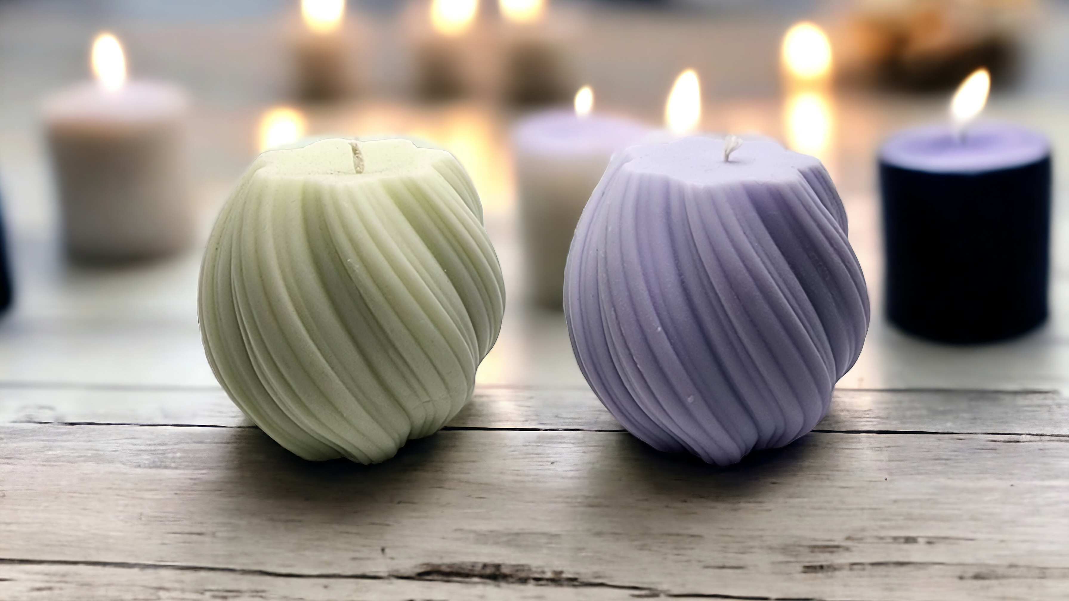 Small Wave Scented Pillar Candle